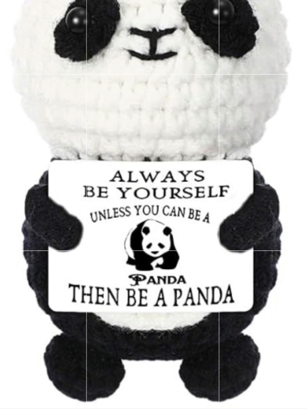 Handmade Crochet Panda Plush - Black & White Cute Amigurumi - Picture 4 of 4